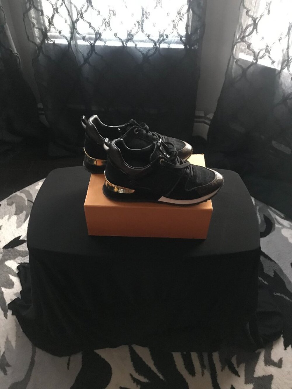 Black Monogram Louis Vuitton Sneakers